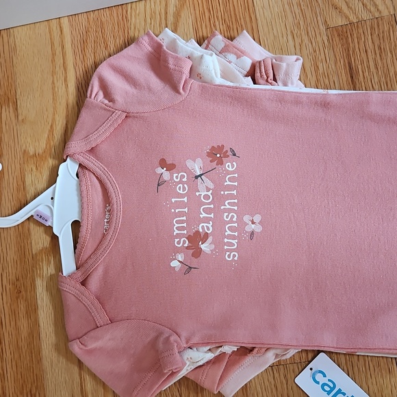 Carter's Soft Pink Floral Bodysuit Set - Picture 3 of 5